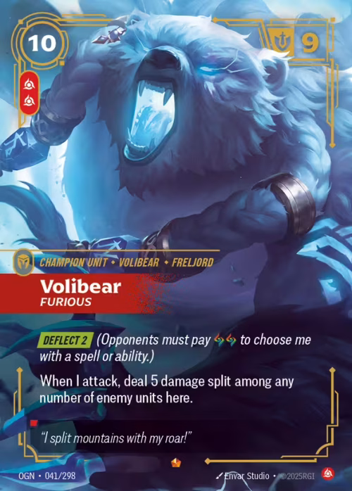 Volibear, Furious - Origins Riftbound spoiler