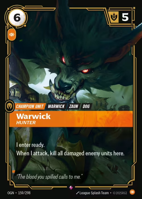 Warwick, Hunter - Origins Riftbound spoiler