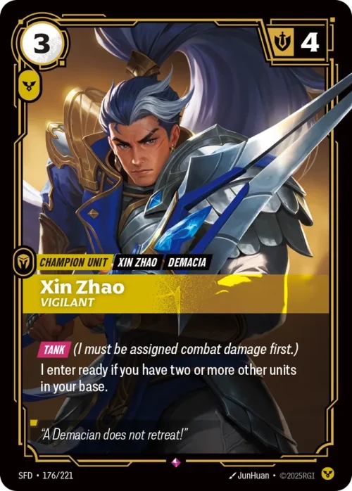 Xin Zhao, Vigilant - Spiritforged Riftbound spoiler