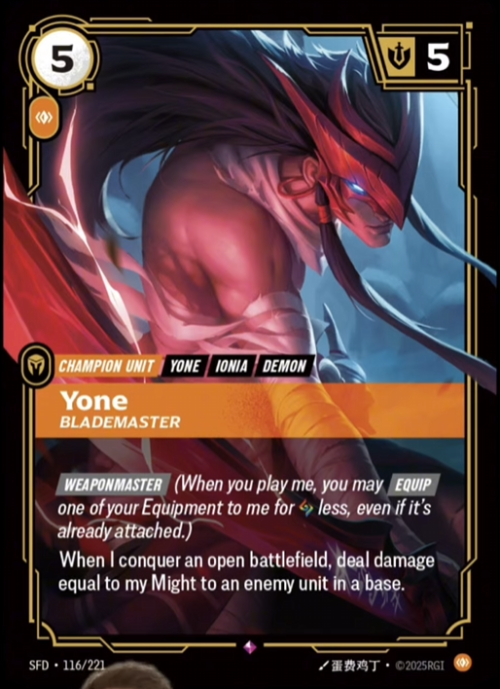Yone, Blademaster - Spiritforged Riftbound spoiler